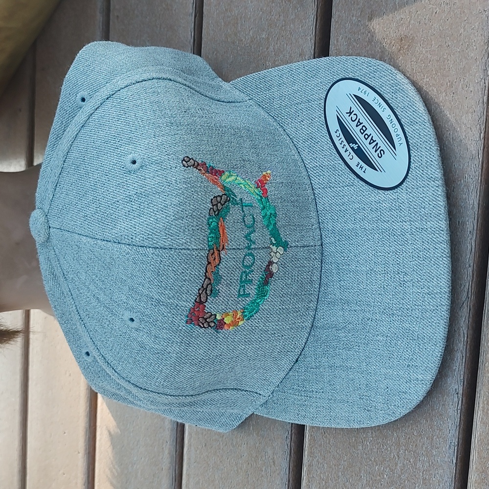 PRO*ACT Embroidered Logo Snapback Hat Cap Gray